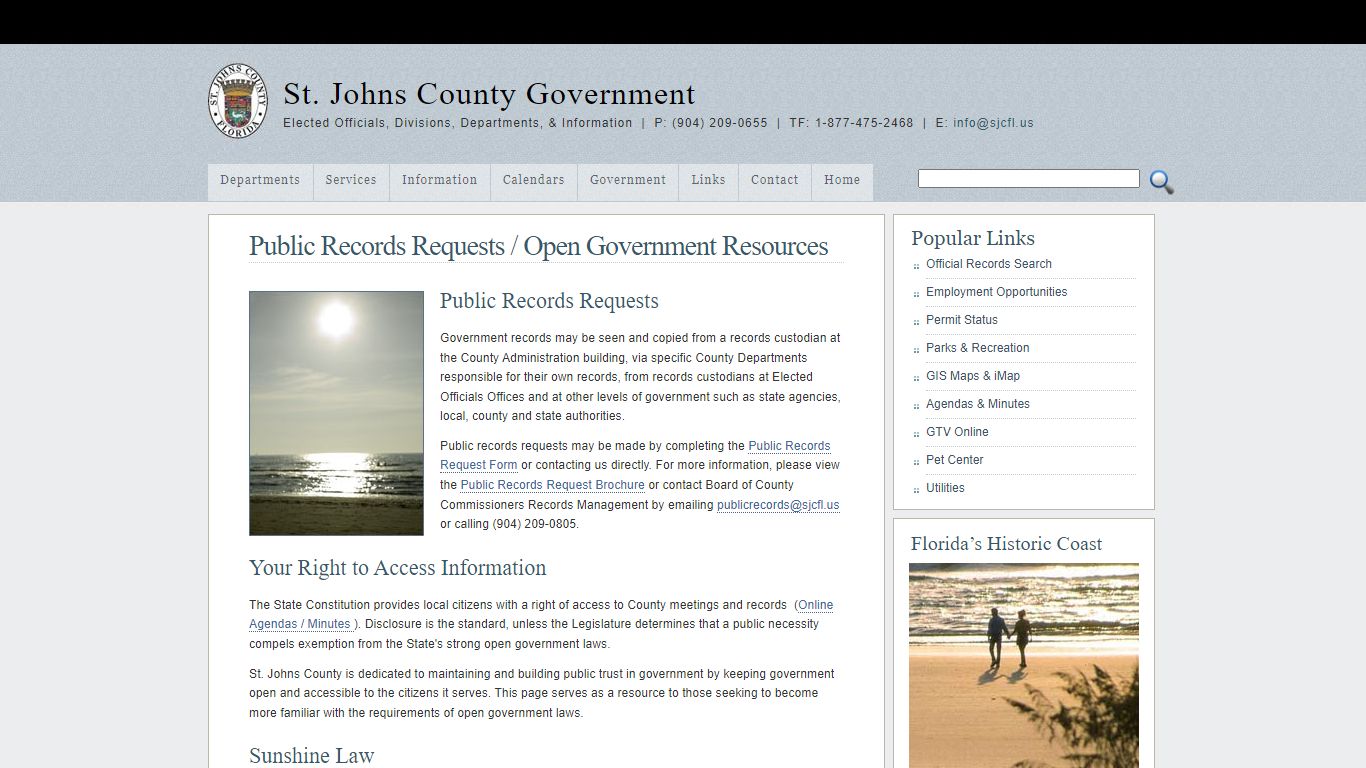 Open Government Resources - St. Johns County, Florida